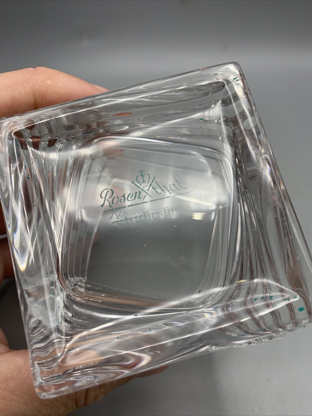 Vtg ROSENTHAL StudioLinie Crystal Turnus Geometric Vase/Candle Holder