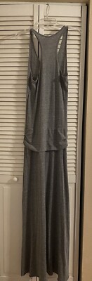 racerback ruched maxi dress Alternative Earth Women's M Heathered Gray Racerback Ruched Side Slit Maxi  Dress