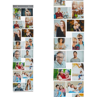 Fotohalter mit 16 Taschen Foto Bilder Collage Quer- und Hochformat Bildervorhang