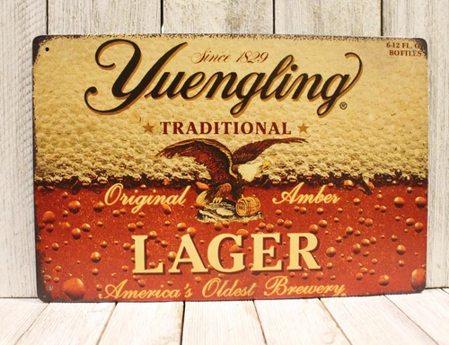 Yuengling Beer Tin Sign Bar Irish Pub Yuenglings Vintage Style Ad Man Cave