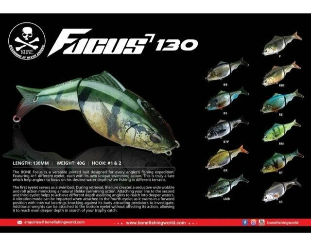 Bone Focus 130 Multi-Function Swimbait - SMALLMOUTH BASS - - Image 10