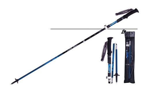 Bastón de trekking plegado de 5 secciones bastón para caminar senderismo caminata por la naturaleza bastón antichoque