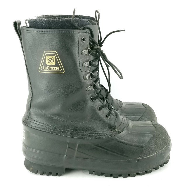 LaCrosse Mens 7 Snow Boots Steel Toe Lace Up Waterproof Black Work eBay