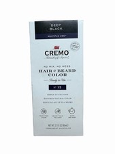 Cremo HAIR  BEARD COLOR N 12 DEEP BLACK No Mix No Mess MULTIPLE USE New in Box
