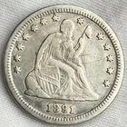 1891-S Seated Liberty Quarter Dollar 90% Silver 25 Cent San Francisco US Coin