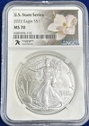 2022 $1 American Silver Eagle ~ NGC MS 70 - 7k State Series Mississippi - Toning