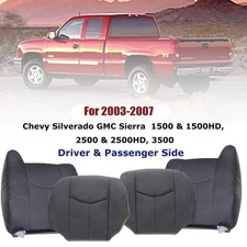 For 2003 2004-2007 Chevy Silverado Driver & Passenger Side Cloth Seat Cover Gray