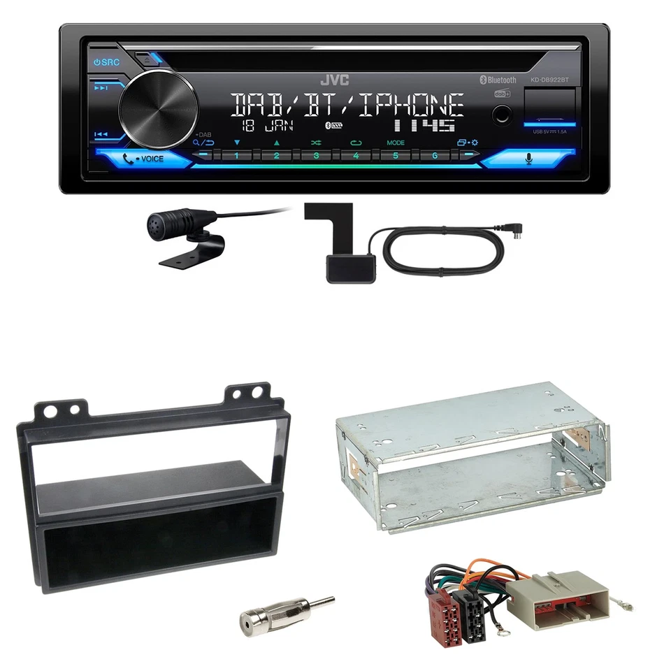 JVC KD-DB922BT Bluetooth Digitalradio USB CD Einbauset für Ford Fiesta Fusion - Bild 1 von 1