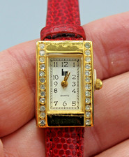 BELLE MONTRE FEMME LIP TANK QUARTZ  FOND ACIER CUIR - NEUF