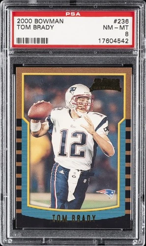 2000 BOWMAN #236 TOM BRADY ROOKIE RC PSA 8