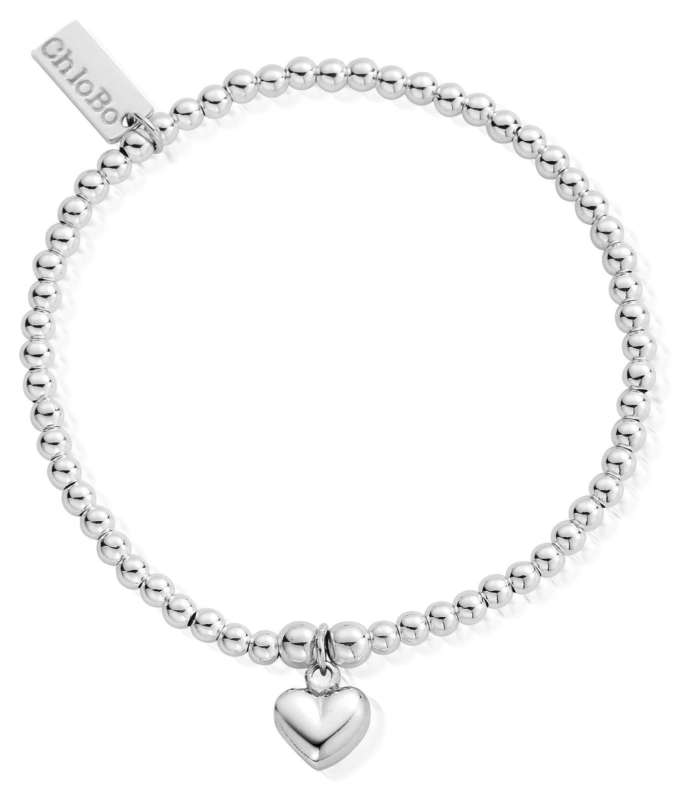ChloBo Children's Cute Charm Puffed Heart Bracelet - 925 Sterling Silver