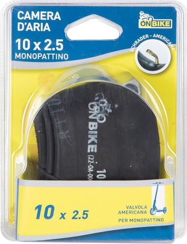 Camera D'Aria 10x2.50 Pollici Per Monopattino Elettrico – Valvola 90°, Gomma Butilica Rinforzata 2mm, Compatibile Ninebot MAX G30, Kugoo M4, Vsett