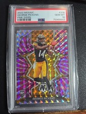 2022 Panini Mosaic George Pickens FOTL Pink Swirl 8/11 PSA 10