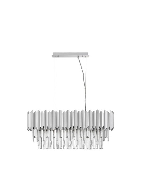 Nova Luce Magnolia Pendelleuchte Chrom Mit Kristallprismen 5X E14 Dimmbar-image