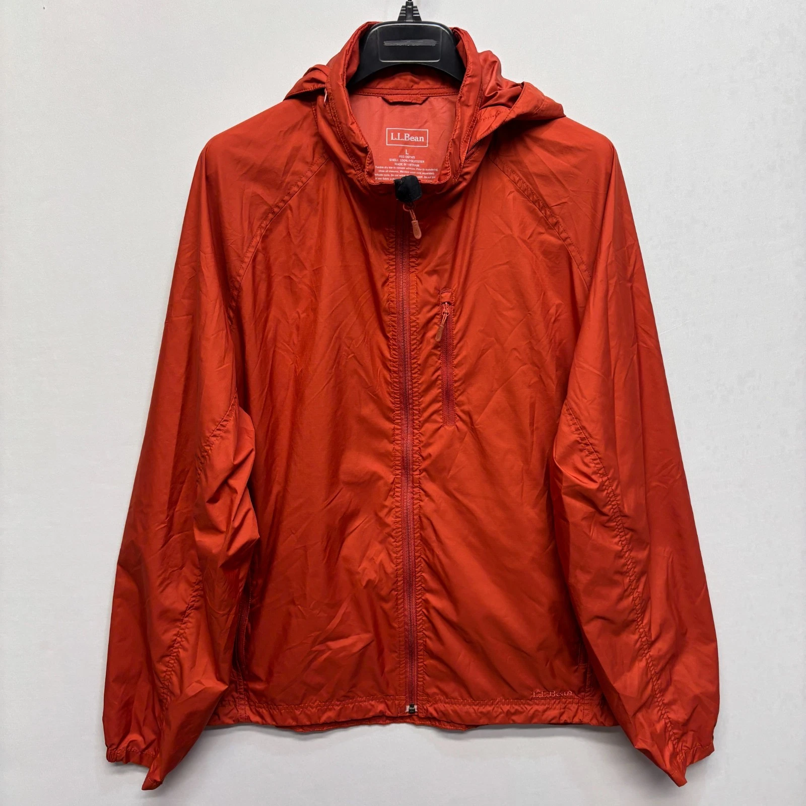 LL Bean Men Hooded Lightweight Windbreaker Jacket Size Large Outdoor C073 -4