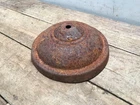 Vintage Rusty Cast Iron Steel Table Shelf Lamp Base 6 1/4" dia. 2.2 lb.