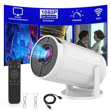 Wireless Mini Projector with WIFI, 4K 1080P Portable Projector 180  Rotatable...