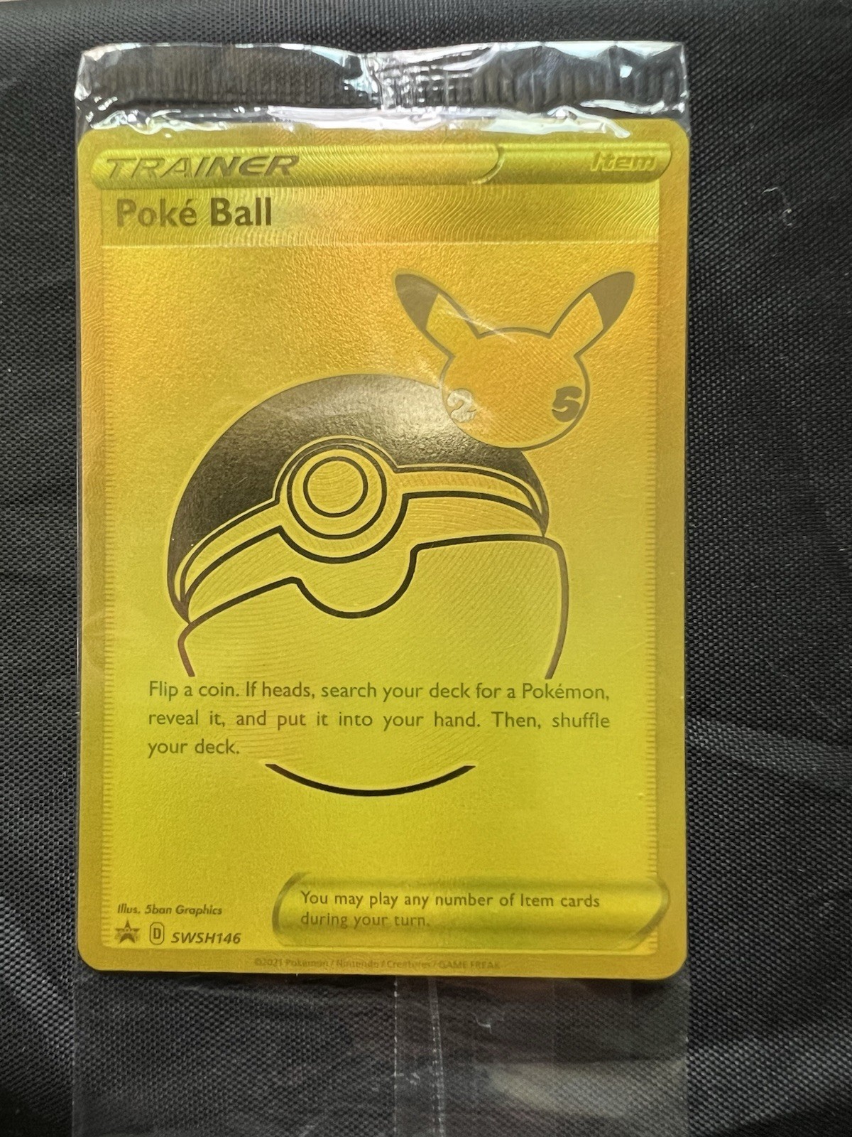 Pokemon Card Poke Ball SWSH146 Gold Celebrations UPC Anniversary SEALED 