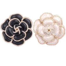 2 Pcs Brooch Pins Elegant Faux Pearls for Women Dress Perfect Camellia Flower
