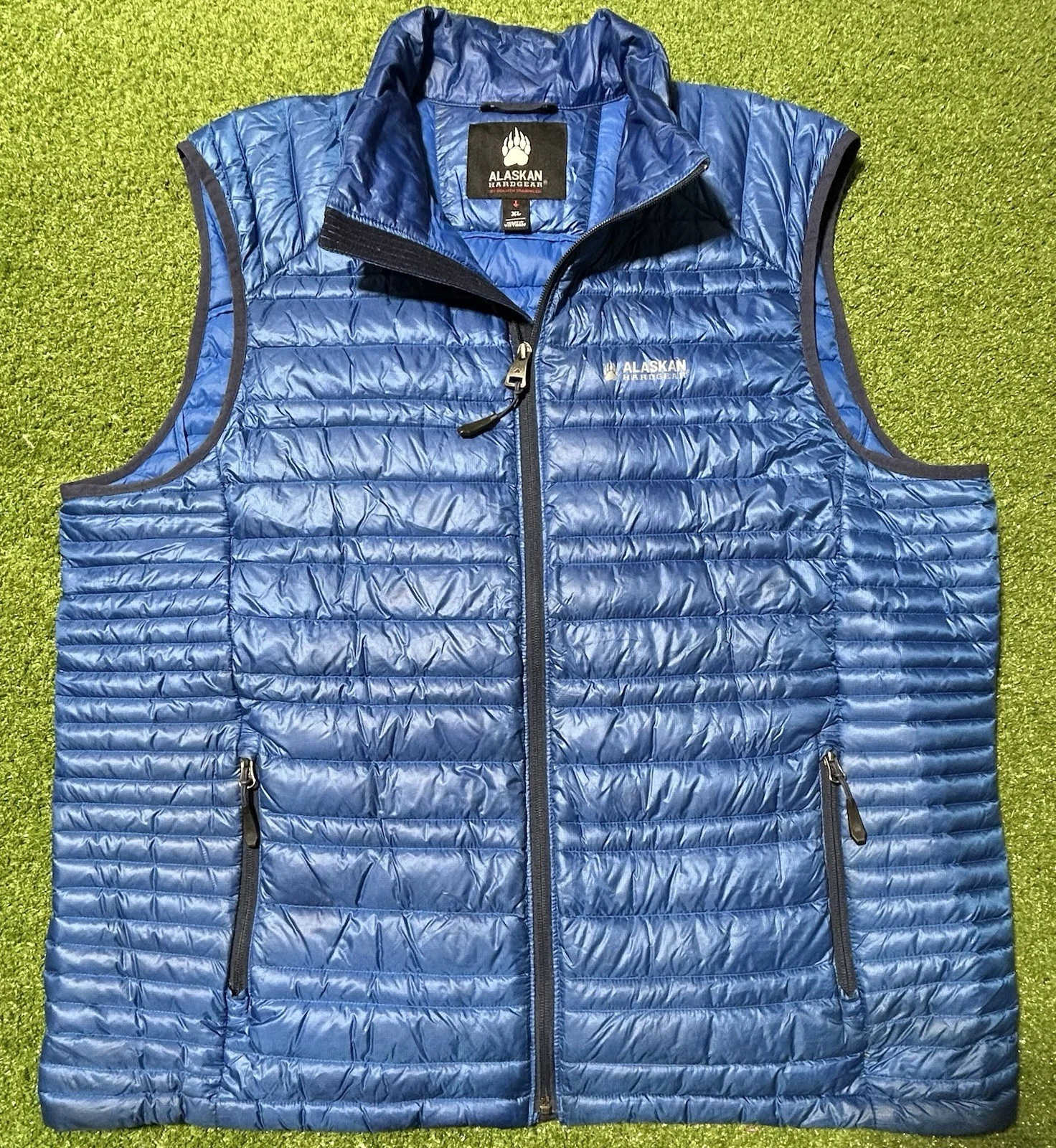 Duluth Trading Alaskan Hardgear Vest Mens XL Blue Goose Down Durable Lightweight