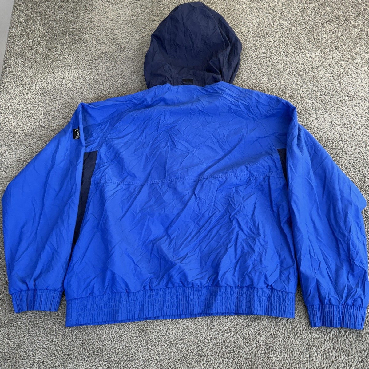 Vintage Black Ice Jacket Mens Large Blue Hooded Ultrex Nylon 