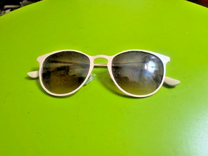 Cream (?) Ivory Color Sunglasses. Metal. Brown Color Lenses.