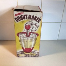 Vintage Popeil Donut Maker von 1940/1950er Jahren mit Originalkarton mit Rezepten