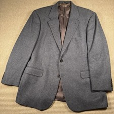 Brooks Brothers Made In Italy Blue Herringbone Wool Sport Coat 45R Vintage 2005