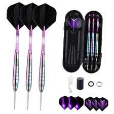Steel Tip Darts Set for Dartboard, Professional Brass Darts 24 grams---Colorful