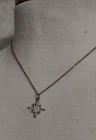 Vintage Clear Stone Gold Tone Pendant Necklace 18 CM Costume Jewelry