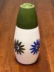 VTG 1970s Westinghouse Gemco Green Blue Daisy Milk Glass Sugar Shaker Dispenser