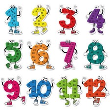 12 Pcs Math Multiple Posters Multiplication Numbers Classroom Decor Math Post...