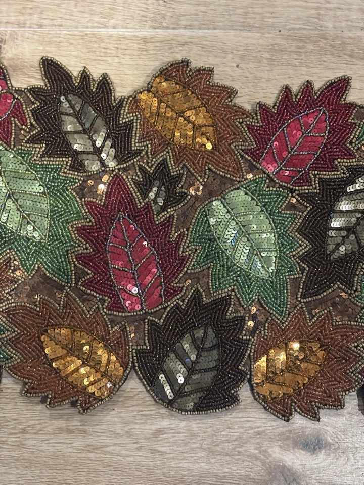 "De colección Pier 1 Importaciones Navidad Cuentas Corredor de Mesa 13""x35"" Decoración Vacacional Excelente" Foto 3 de 4