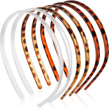 6 Pieces Plastic Headbands for Women Thin Headband with Teeth Plain Head Bands f