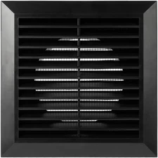 Black 4'' Inch Ventilation Grille - Inside/Outside use - (Flange 3.9''Ø/Cov