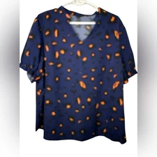 SHEIN Blue and Orange Patterned Blouse