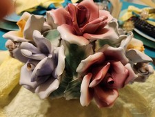 capodimonte porcelain italy Vintage Capodimonte Porcelain Rose Bouquet 4 Roses C