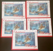 "Bridge To Peace", (5) Leanin Tree Christmas, New Year Cards, With (5) Envelopes