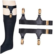 Men  s 2 Pieces Sock Garters Belt Holders Adjustable Non-Slip Sock Strap Bronze