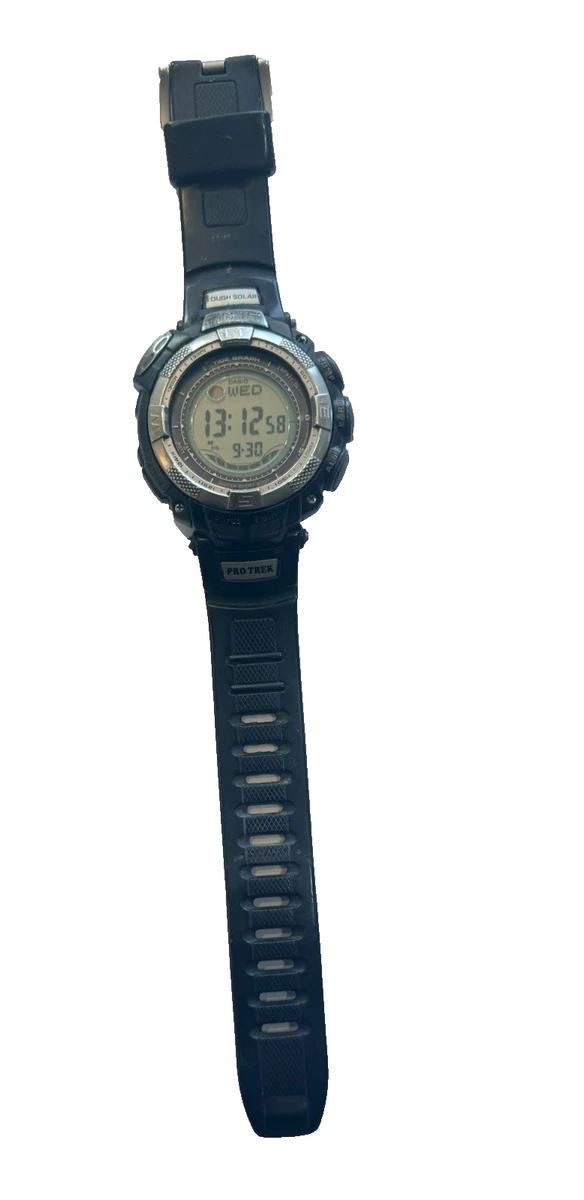 Reloj Hombre Casio Pro Trek PRG-130 Solar Triple Sensor Digital Titanio 3135