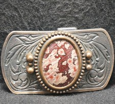 XD19145 FANTASTIC VINTAGE 1970s MULTI-COLOR STONE UNISEX FASHION BELT BUCKLE