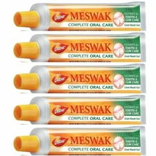 Pack of 5 x Dabur Meswak Toothpaste 200g Each for Gums and Teeth Regular