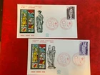 FRANCE 1976 FDC 995 & 996 RED CROSS ST BARBARA & SYBYL BROU CATHEDRAL