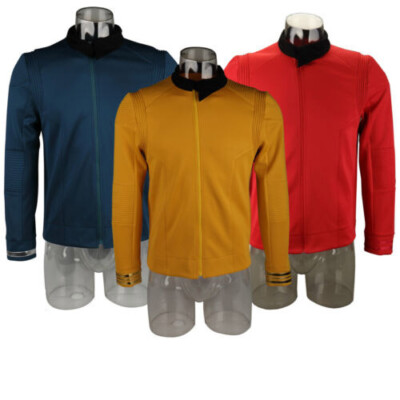 Cosplay Captain Pike Gold Uniform Starfleet Blue Red Jacket Shirts Tops Badge