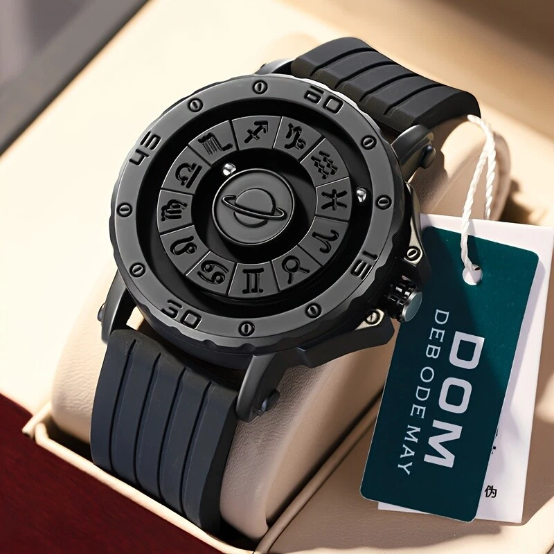 DOM New Designer Men's Watch Magnetic Ball Wristwatch Waterproof Stainless Steel - Image 3 of 4