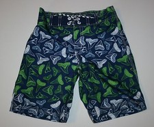 New Gymboree Boys 12-18m Shark Tooth Swim Board Shorts Trunks Swimsuit Navy