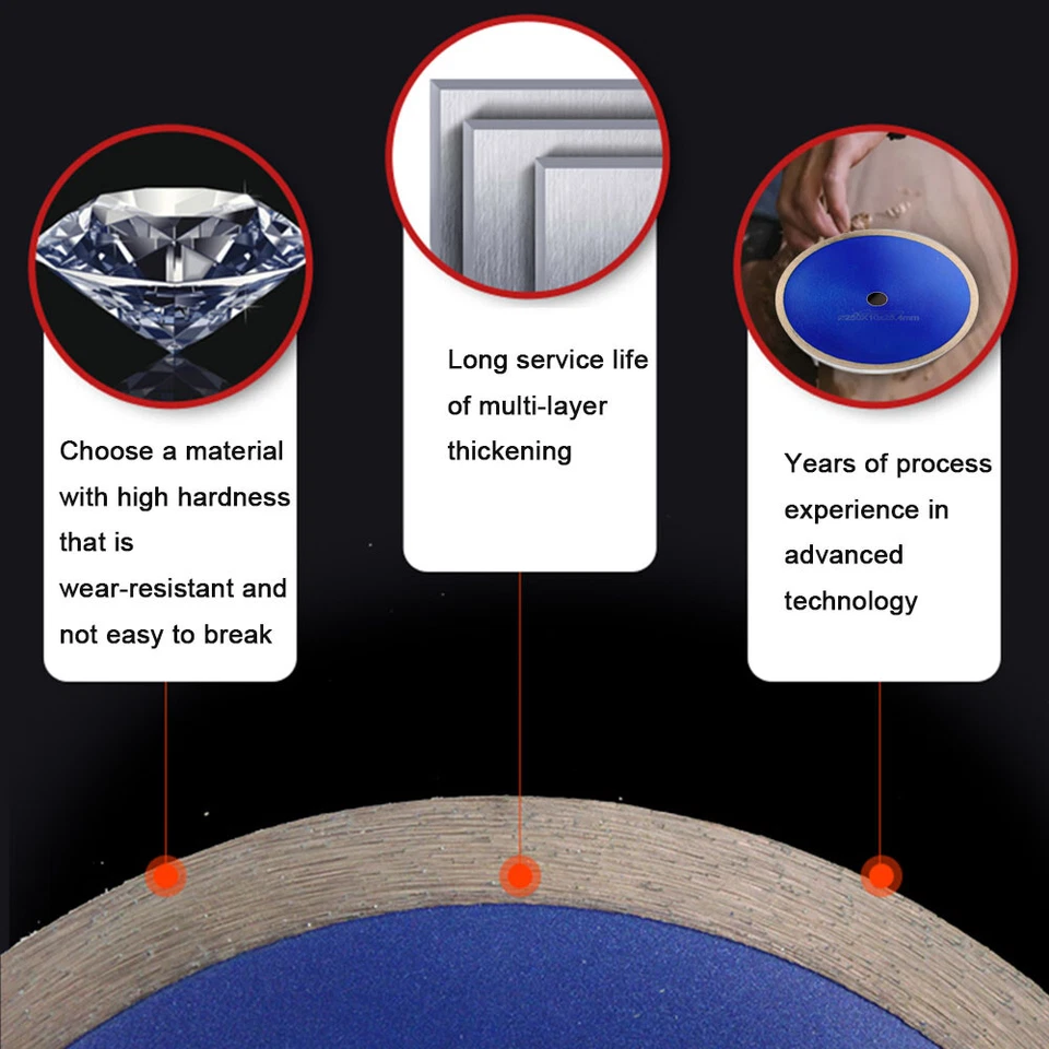 105-350mm Diamond Cutting Disc Angle Grinder Saw Blade for Stone Brick Concrete - Image 4 of 4