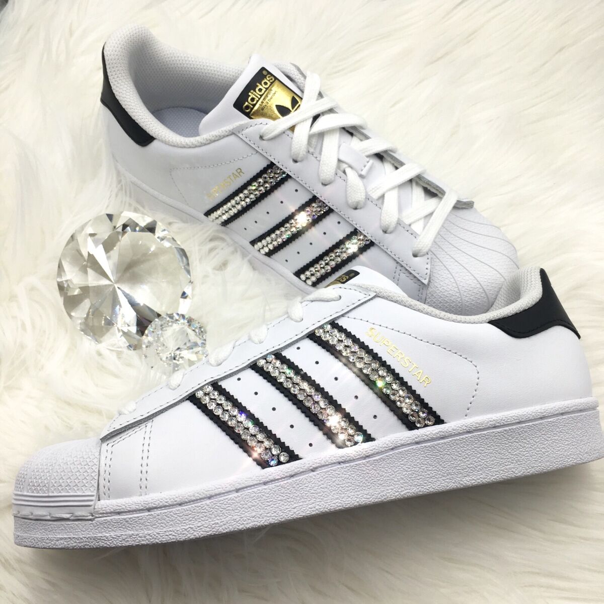 Adidas Women's Superstar with Animal Print Bling