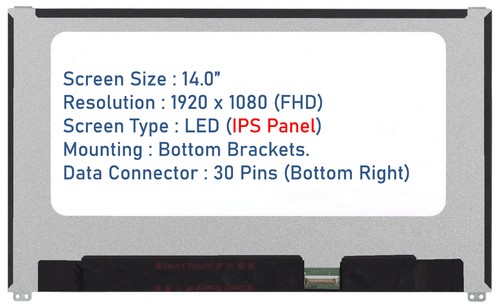 COMPATIBLE BOE 1080P N140HCE-G52 NV140FHM-N47 DELL D/PN 06HY1W 14" IPS SCREEN - Picture 2 of 7