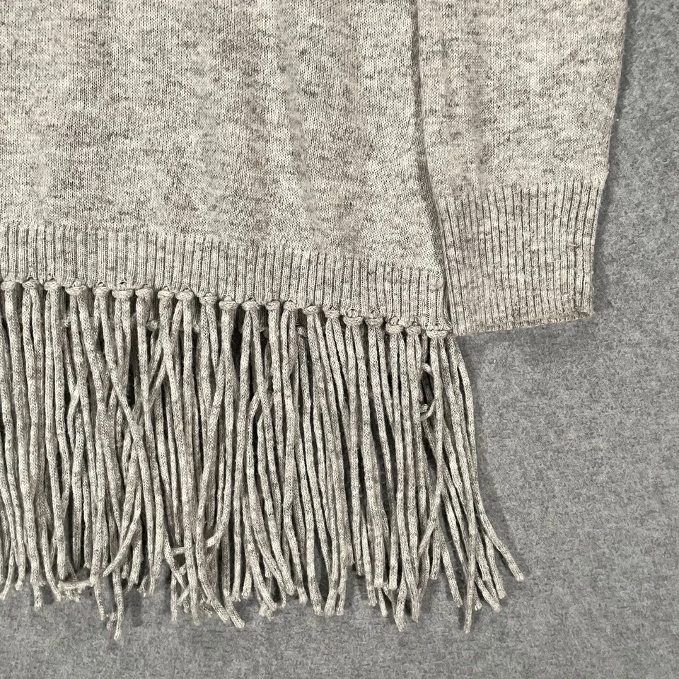 Suéter Anthropologie Lumiere Para Mujer Pequeño Gris Flecos Cuello Redondo Mezcla Angora Foto 4 de 4